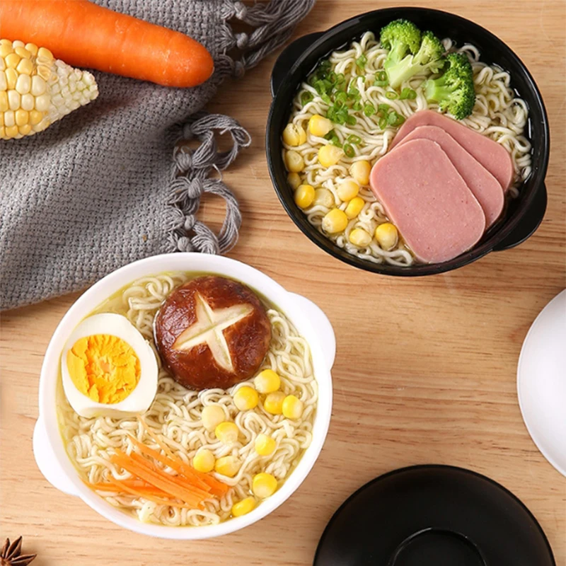 250ml Microwave Ramen Bowl Boiling Noodle Food Container Supplies Lid With Bowl Kitchen Soup Bowl Instant Ramen Miso Noodle