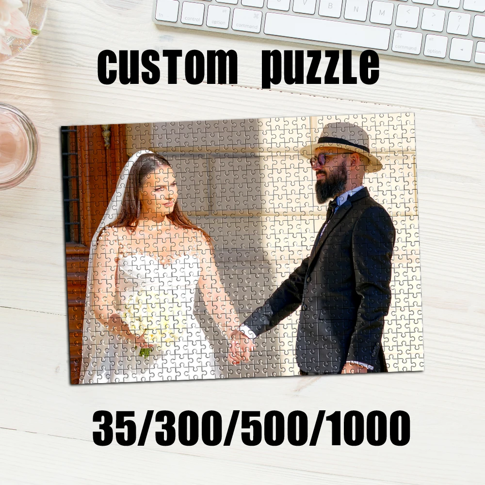 35/300/500/1000pcs Personalized Custom Photo Puzzle wedding photos Parent-Child Interactive Diy Assemble Game Toy