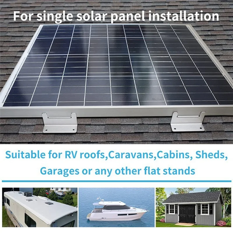 

VELIF-Aluminum Solar Panel Mounting Bracket Kit Z Type 4 Set PV Panel Roof Mounting System