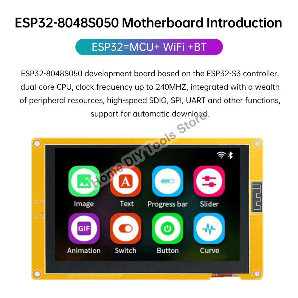 ESP32-S3 HMI 8M PSRAM 16M Flash WIFI Bluetooth Development Board With 5/7 inch Smart Display Screen Type C Interface