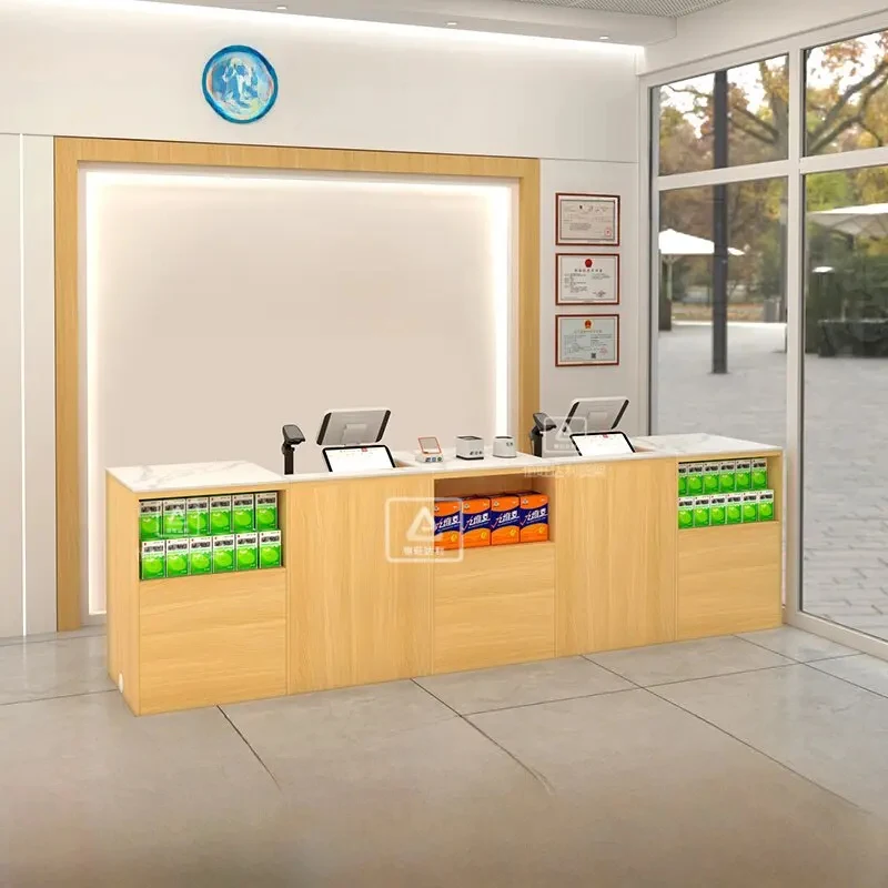 custom.Hongbai Cashier Beauty Salon Snack Maternal Supermarket Convenience Bar Counter Cabinet Simple Modern