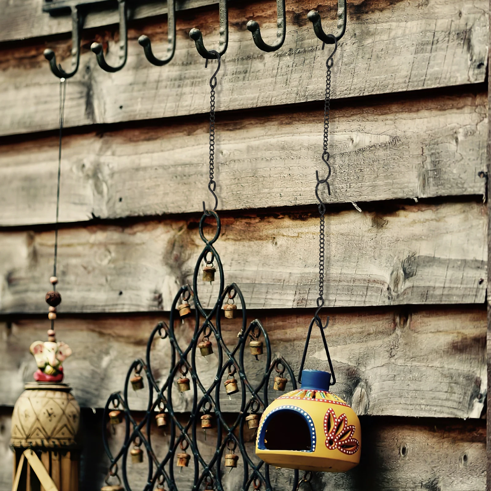 

6pcs Door Hanging Chain for Signage Small Metal Chains Hanging Bird Feeders Flower Pots Wall Basket Plant Hanger Ceiling Mount