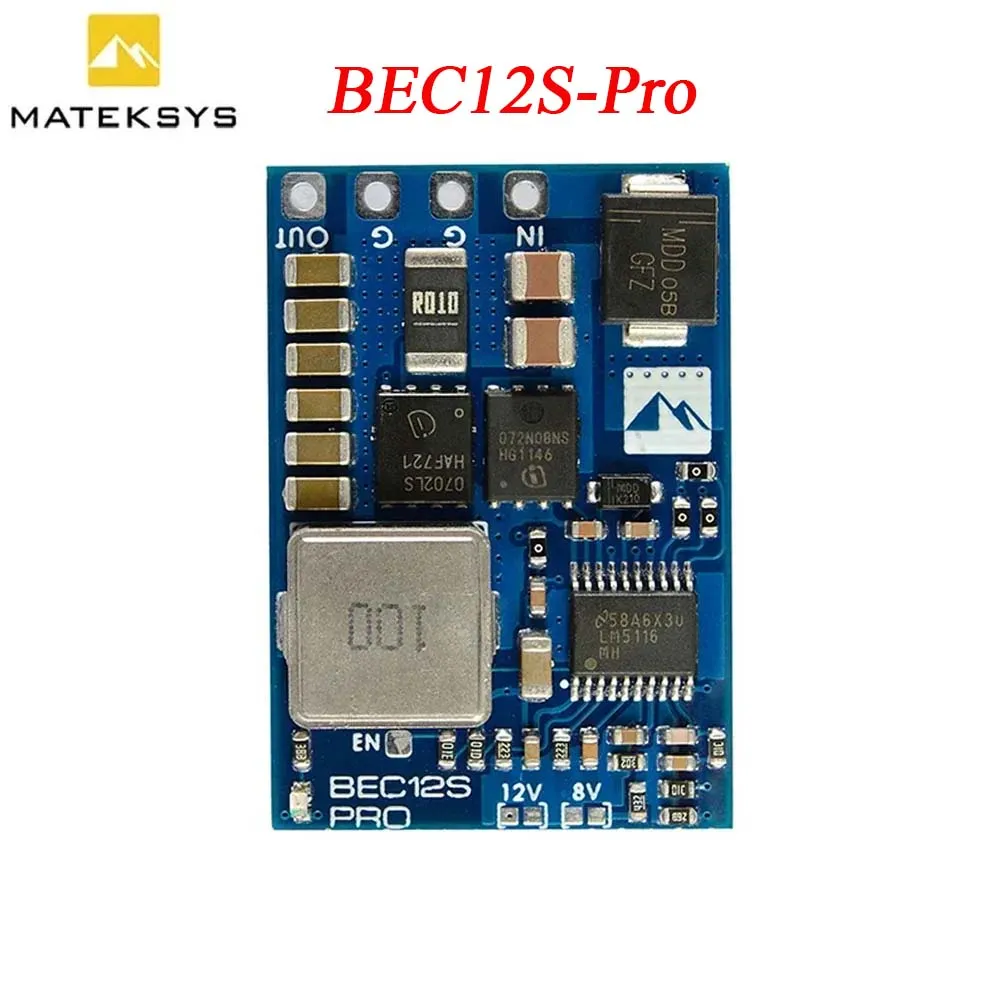 

Matek BEC12S-PRO 9-55 В до 5 В/8 В/12 В-5 А Регулятор напряжения BEC Модуль питания Защита от перегрузки по току Самовосстановление для RC FPV Drone