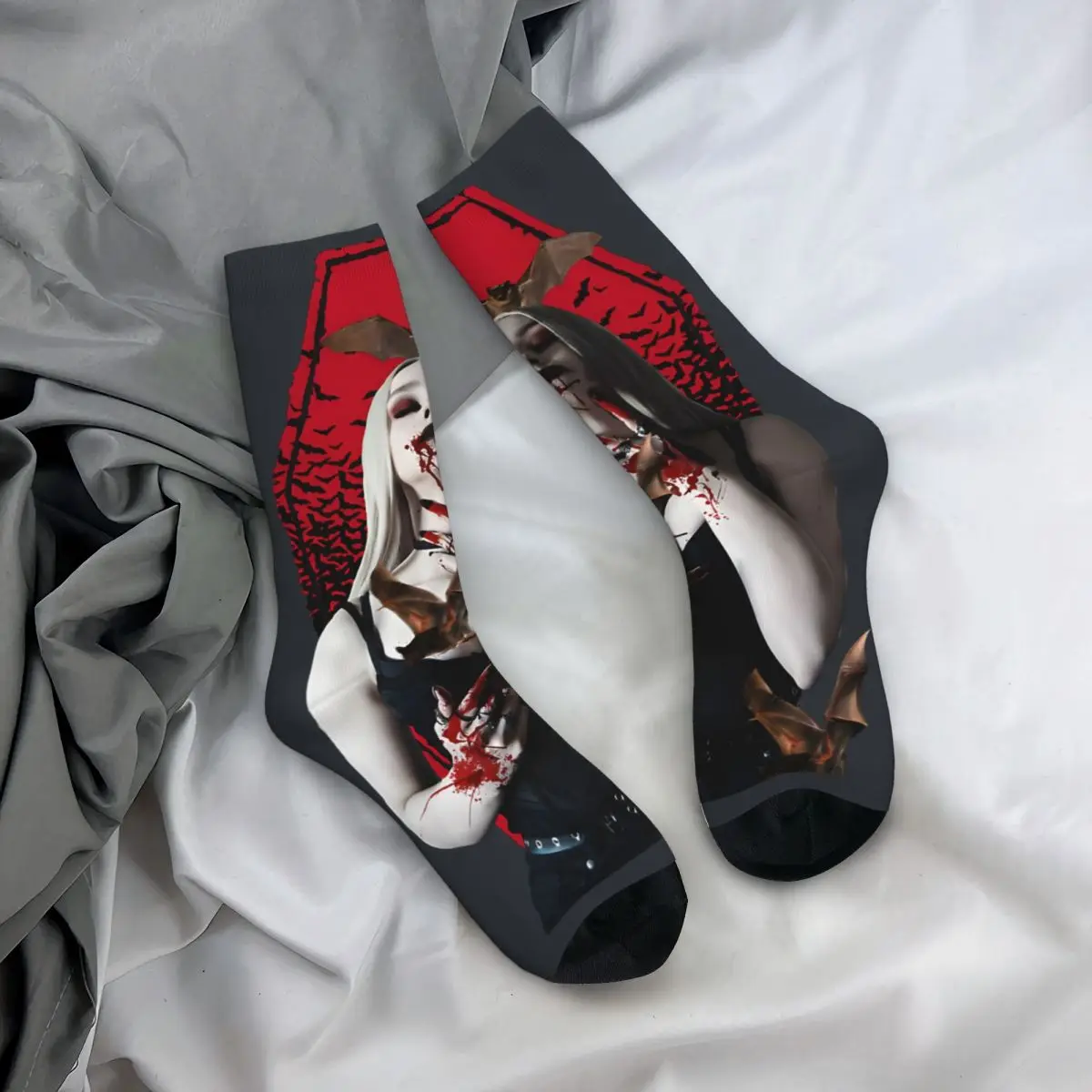 Calcetines estampados para hombre, medias divertidas, divertidas, estilo Retro, Harajuku, sangre del vampiro, Hip Hop, novedad