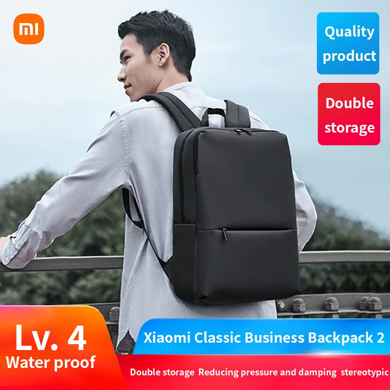 business style men laptop backpack for xiaomi Mijia Curled Casual & Women 15.6 Inch Backpack Bag Casual Bag Schoolbag Teens Trips Xiaomi MI Business Backpack (Black)