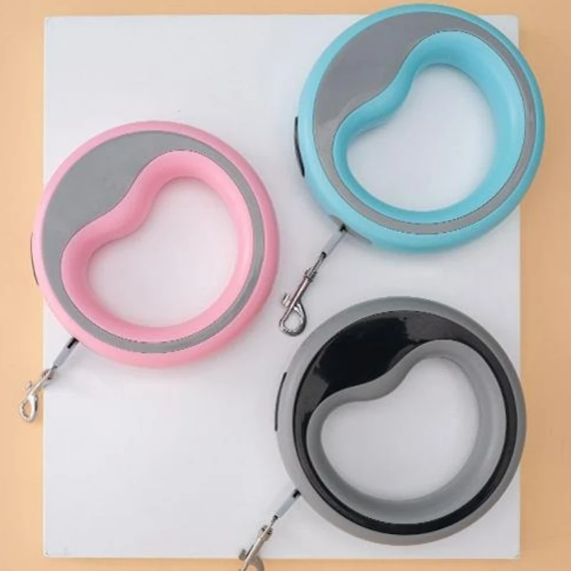 Cute Circular Macron Colored Pet Leash, Explosion-proof Punch, Automatic Retractable Dog Walking Leash, Outdoor Dog Leash