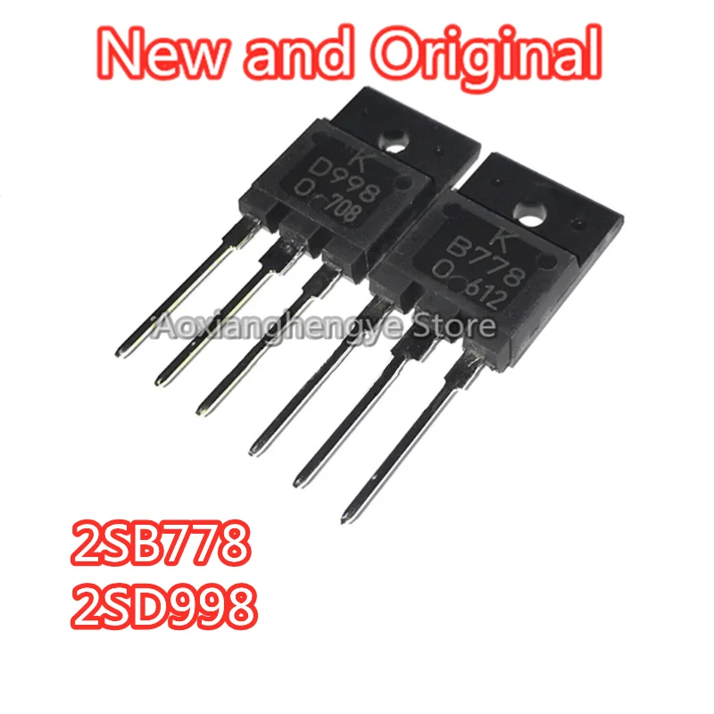 5PCS 2SB778 2SD998 B778 D998 TO-3P PNP NPN 120V 10A 80W Audio power amplifier triode New original