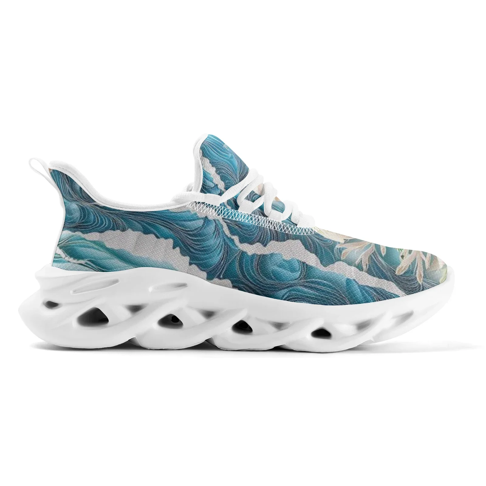 Beach Shell Printed Casual Sneakers for Teenagers Boys Girls Lightweight Walking Running Shoes Mesh Lace-Up Shoes EUR36-48