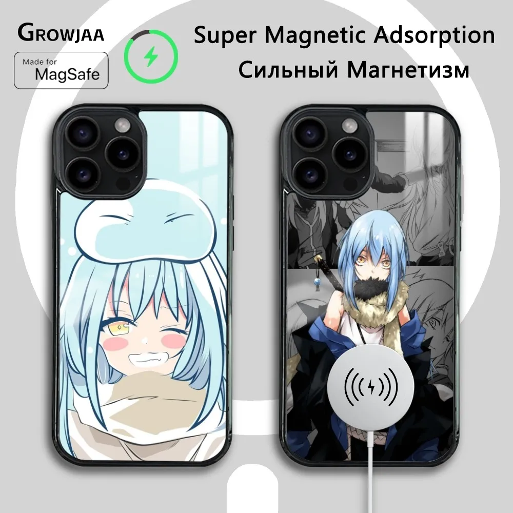 Slime T-Tensei Anime R-Rimuru Phone Case For iPhone 16 15 14 13 12 11 Pro Max Plus Mini Magsafe Mirror Wireless Magnetic Cover