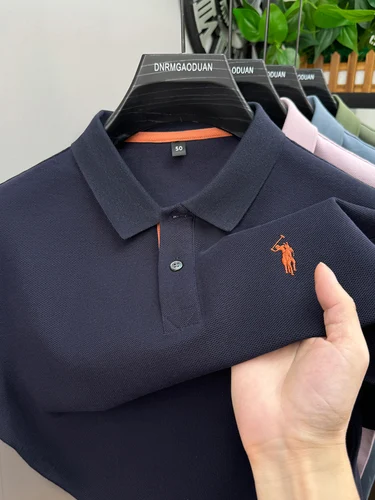 Imagen 2 del producto Polo de manga corta 100% de algodón puro para hombre, superventas, camiseta informal clásica Paul con bordado de logo de caballo a la moda de verano