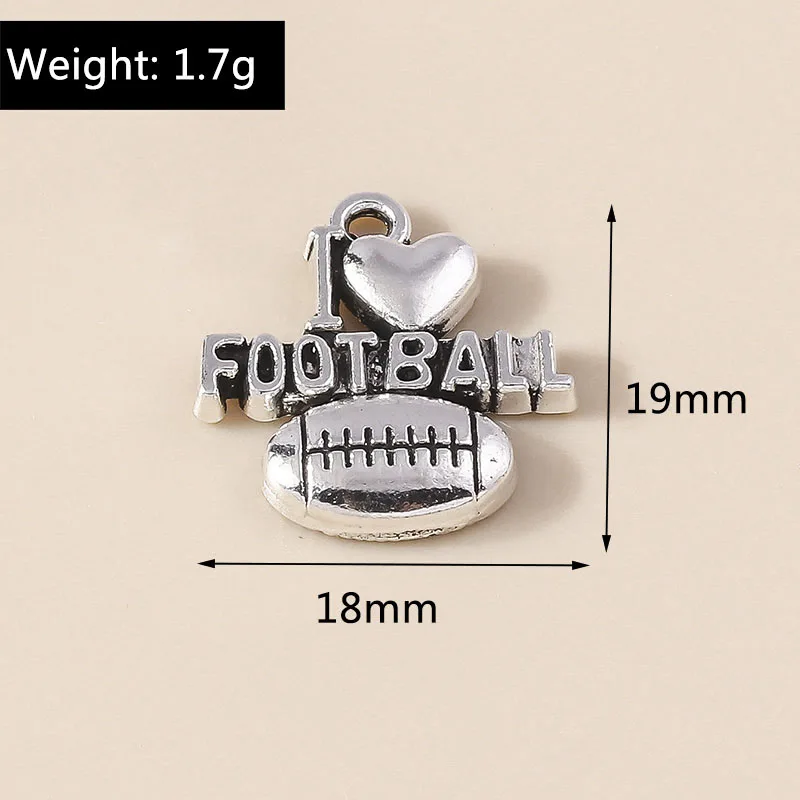 Leslie 10 Stück/Set Legierung Sport-Anhänger Volleyball Fußball Baseball Softball Fußball Bälle Anhänger für DIY Schmuckherstellung Zubehör – Detail 1