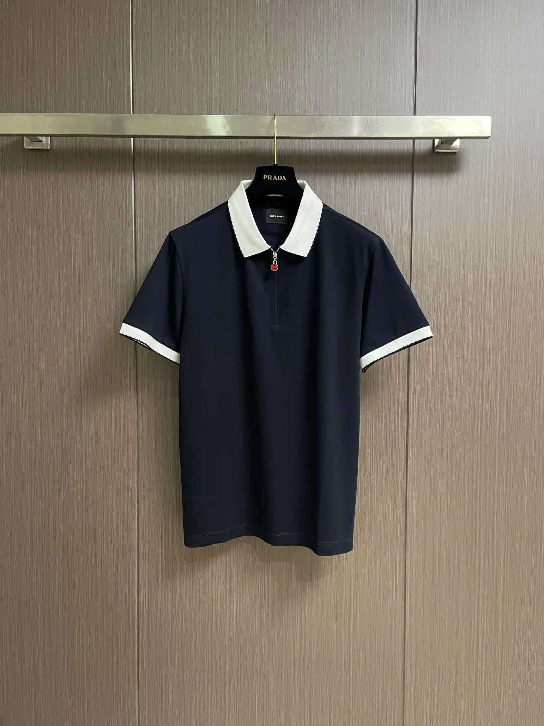 Kiton 2026ss Spring/Summer New Men's Half Zipper Pullover Short Sleeve Knitted Sweater POLO Shirt