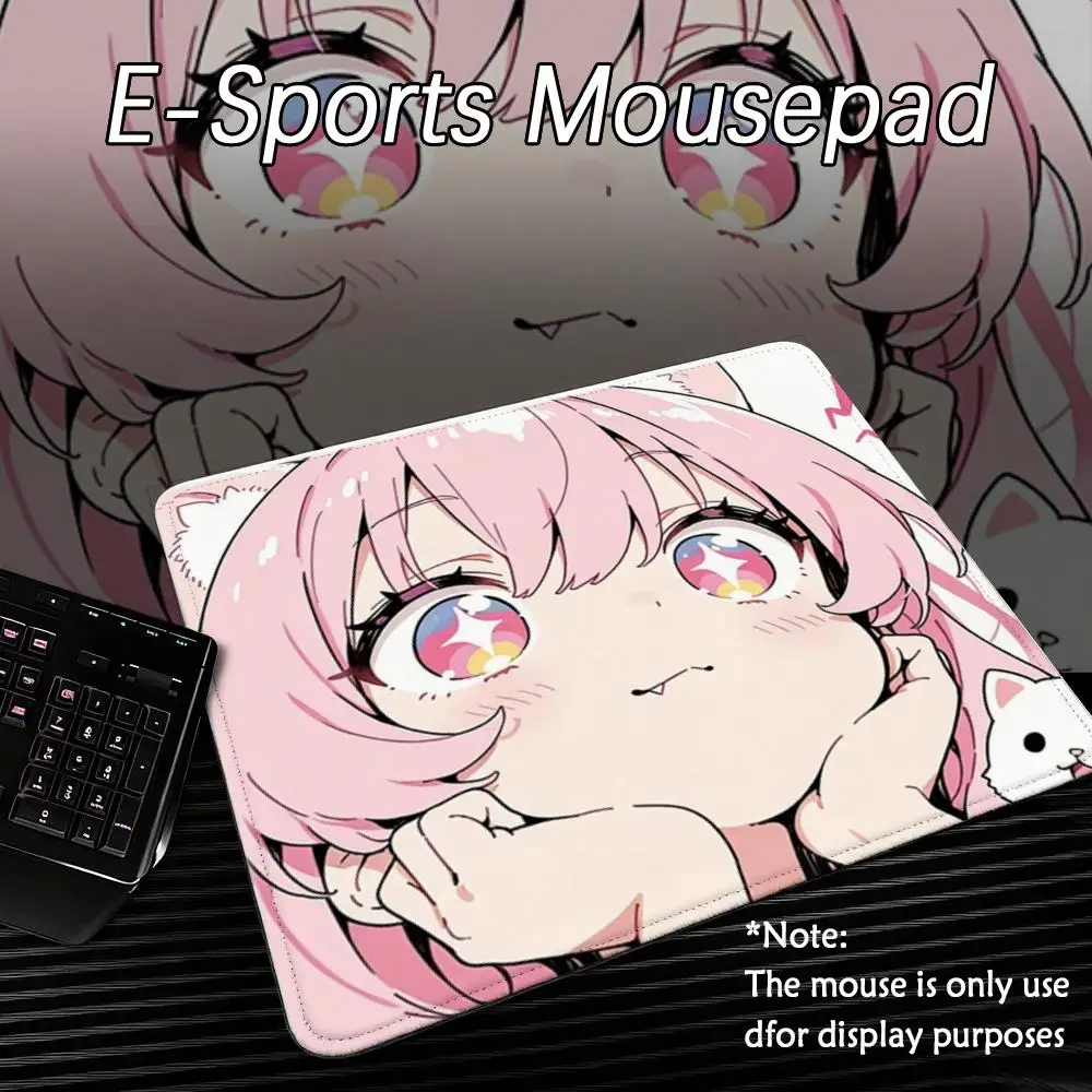 

Mouse Pad Tempered Surface for FPS eSports Ultra-Smooth Glide Professional Desktop Mat Kawaii Pink Hair Anime Girl Cartoon