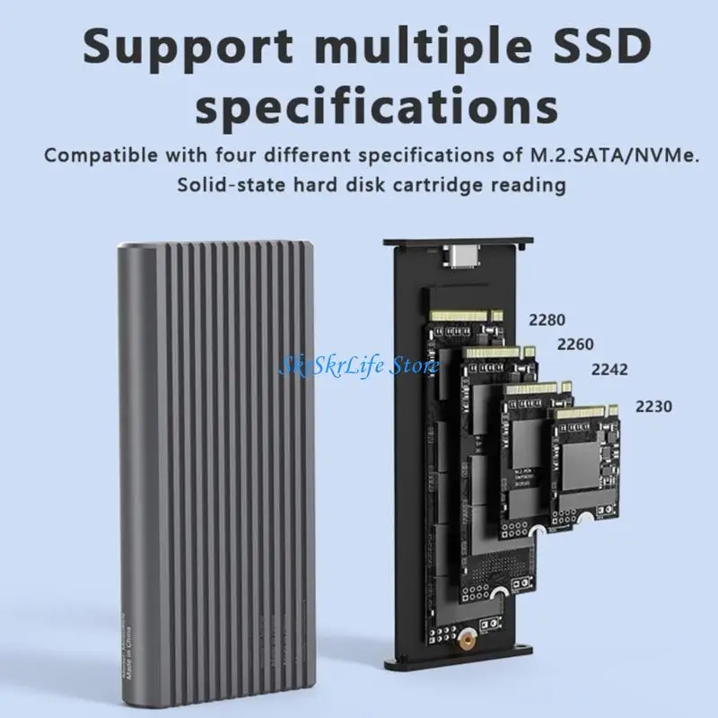 E65E RGB M.2 SSD مربع مربع الدعم NVME HARDDISK CASE ALUEMINUMALLOY CADDY