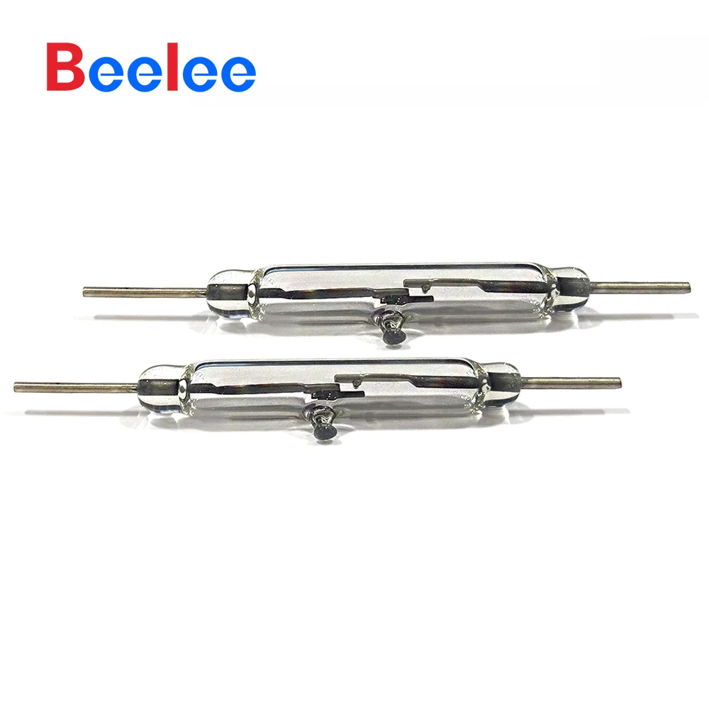 50PCS Beelee 5*50mm Normally Open Magnetic Cylindrical Sealed Reed Proximity Switch Glass Reed Switch 6A Magnetic Switch Reed