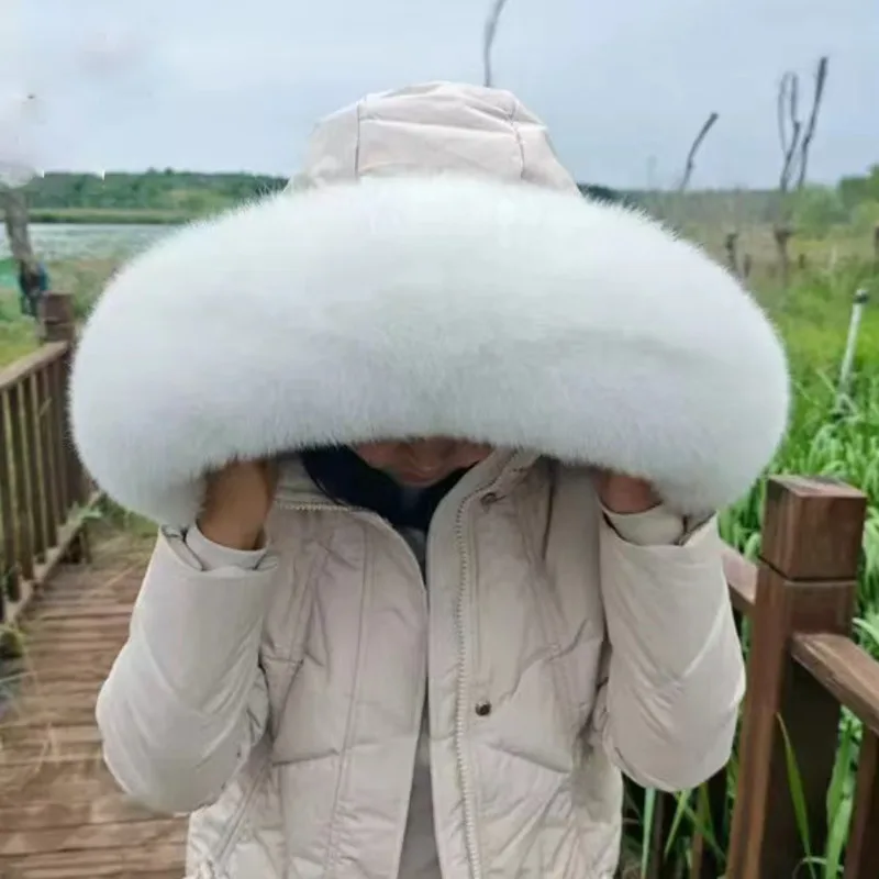 Echt Fox Pelz Kragen Für Mantel Kapuze Dekore Frauen Männer Winter Luxus Pelz Schal Echte Weibliche Pelzigen 100% Natürliche Pelz Schals Schals