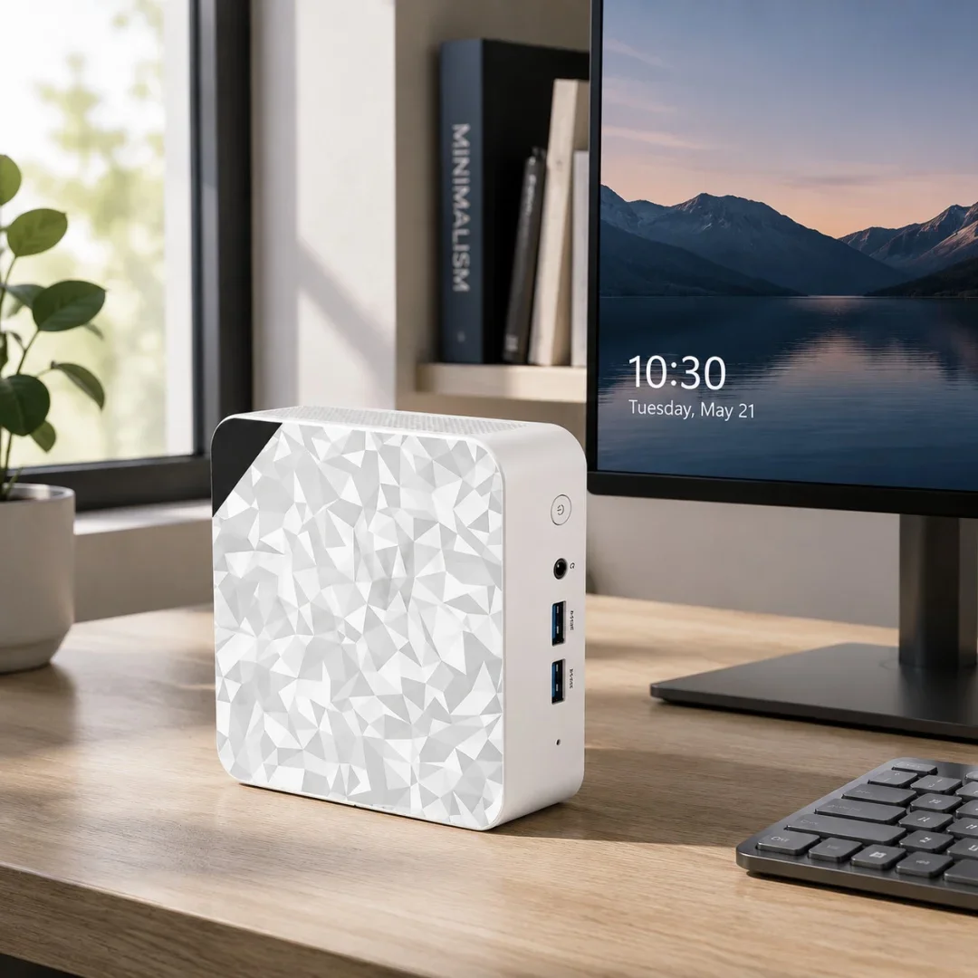 Intel N150 Mini PC Hyper-Portable Compact Design 16GB RAM WiFi6 BT5.2 4K Display Ideal for Graphic Design And Commercial Use