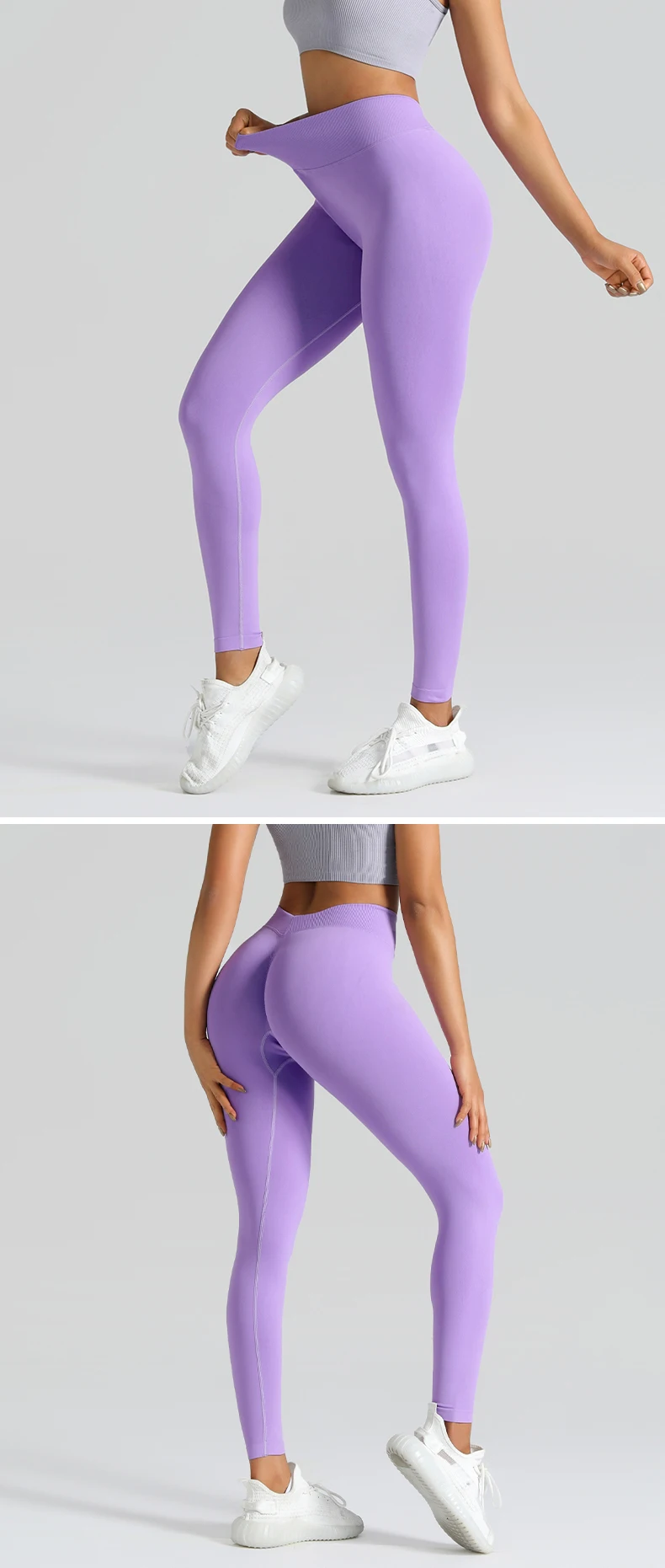 سراويل يوجا عالية الخصر للنساء - سراويل ضيقة للتمرين ذات إحساس عاري لرفع المؤخرة، سراويل ضيقة للياقة البدنية عالية المرونة للتحكم في البطن #6