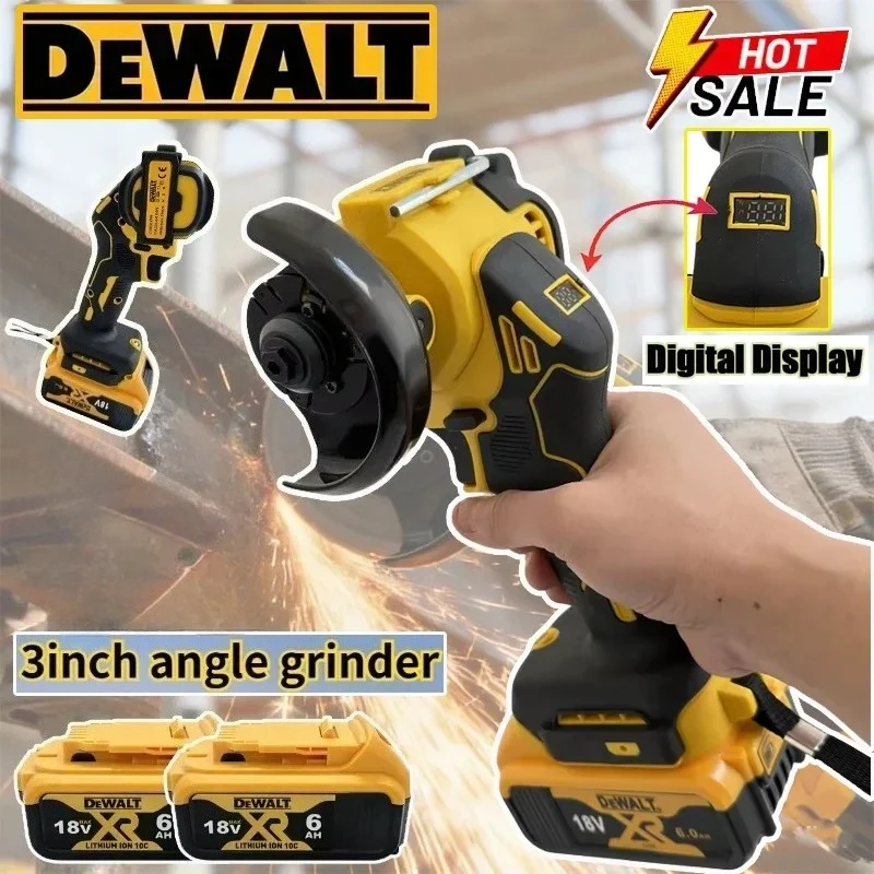 

Аккумуляторная бесщеточная мини-угловая шлифовальная машина DeWALT с цифровым дисплеем для аккумуляторов 20В/18В, для полировки, шлифовки и резки, электроинструмент