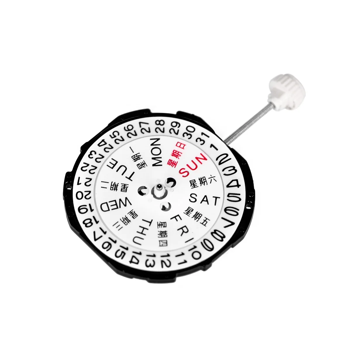 SL28 ساعة كوارتز حركة التقويم تاريخ يوم عرض ريترو الميكانيكية لف ساعة حركة ساعة إصلاح جزء مع ساعة الجذعية