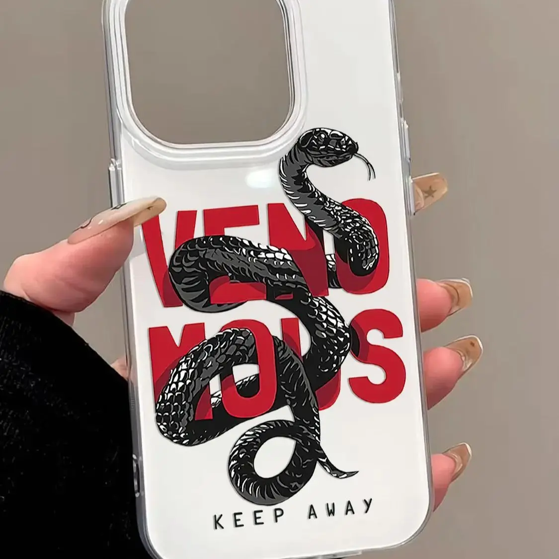 

Case for iPhone 17 Air 16 Pro Max 15 Pro 14 13 Plus 12 11 Camera Protection TPU Cushion Shockproof for Men Female Cool Snake Y2K