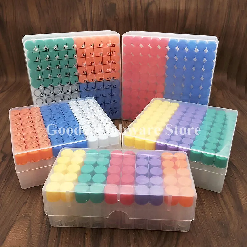 1pc 50/81/100-well plastic Cryotube storage Box + 50/81/100pcs 1.8ml plastic Freezing Tube Sample Vial