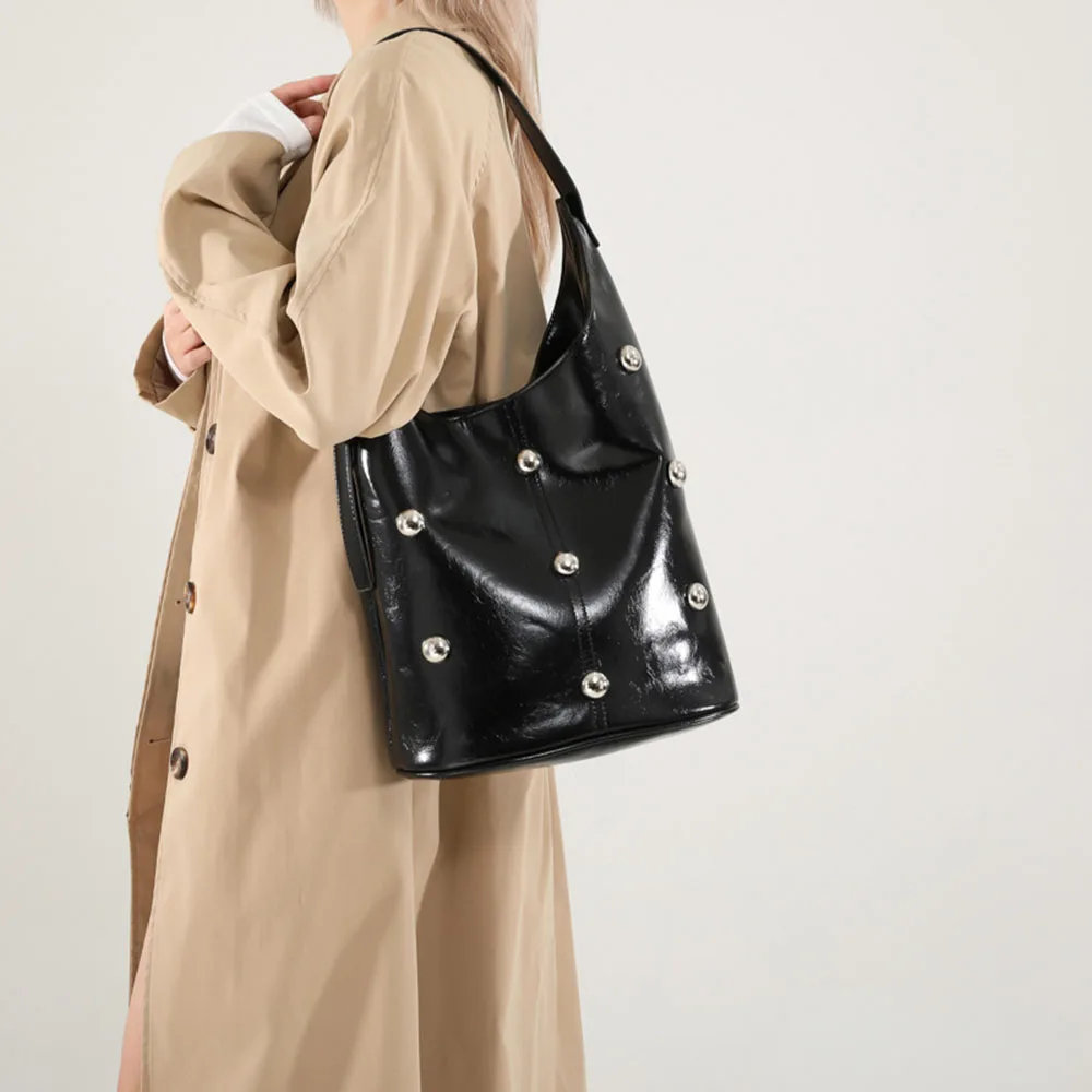 Bright Diamond Design PU Leather Shoulder Bag Summer Tote Bag Casual Style Daily Fashion Single Shoulder Bags For Women