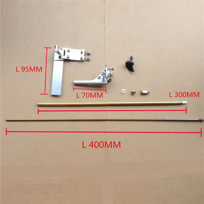 95mm Rudder, 70mm Stuffing Tube, 4mm Shaft & 36mm Prop Set for RC Boat
