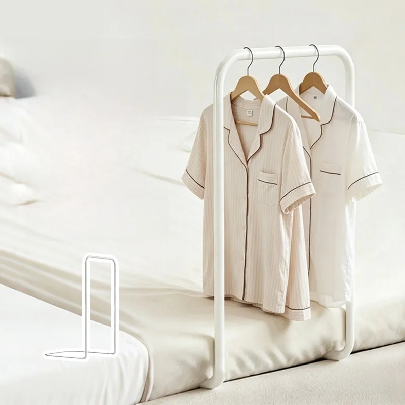 

Space-Saving Small Indoor Bedside Clothes Hanger Rack for Hanging Removed Clothes Non-Occupying Bedroom Carbon Steel Stand