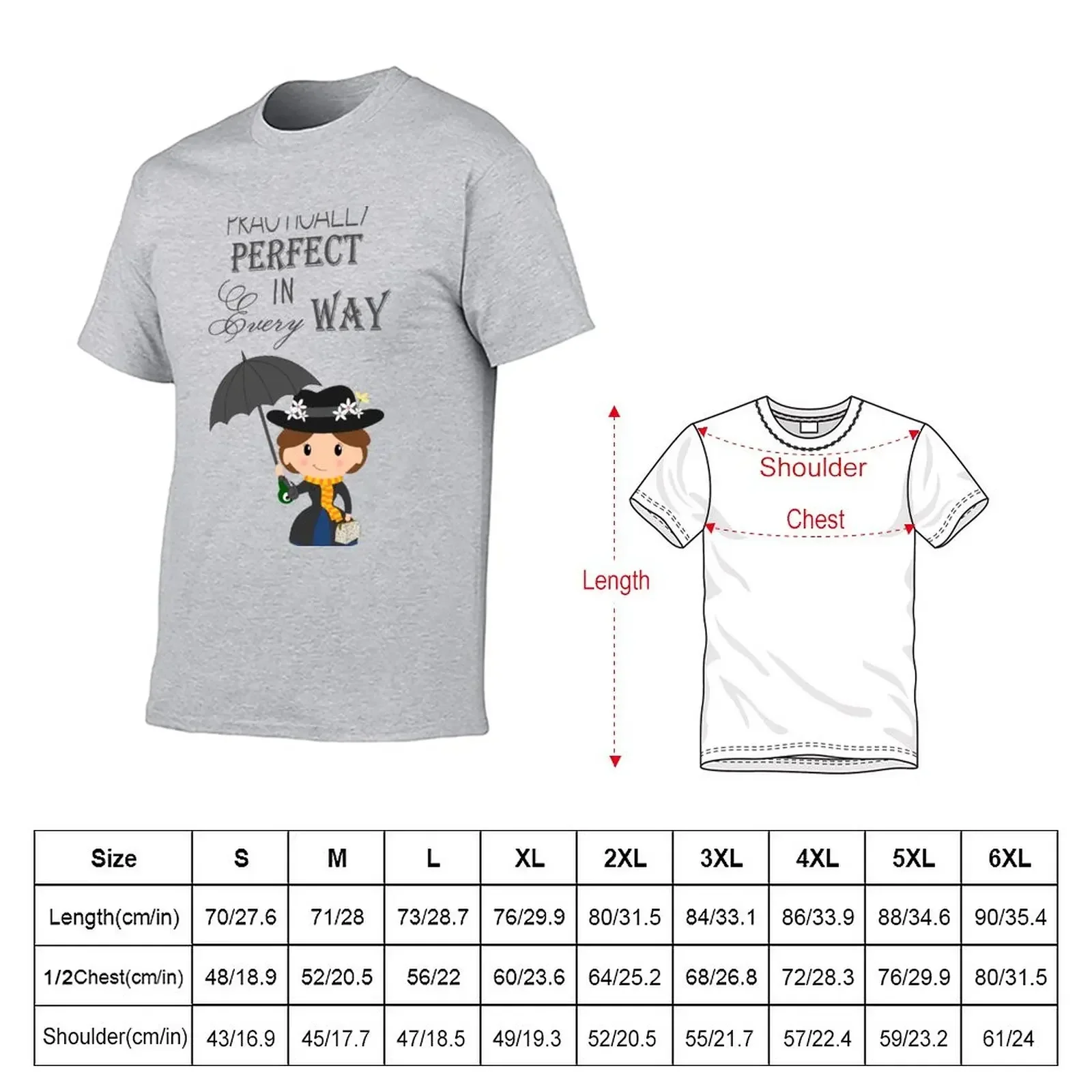 Mary Poppins - Practically Perfect T-Shirt customizeds kawaii clothes blanks Men\'s t-shirts