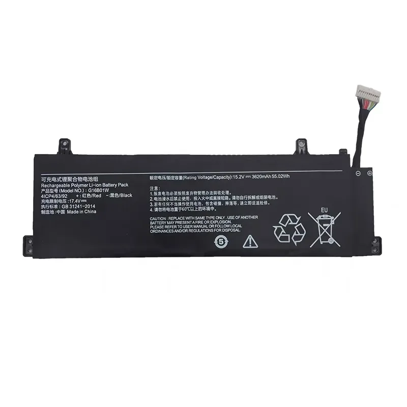 New Laptop Battery G16B01W For Xiaomi Redmi G Gaming 16 Series 4ICP4/63/92 15.2V 55.02Wh 3620mAh