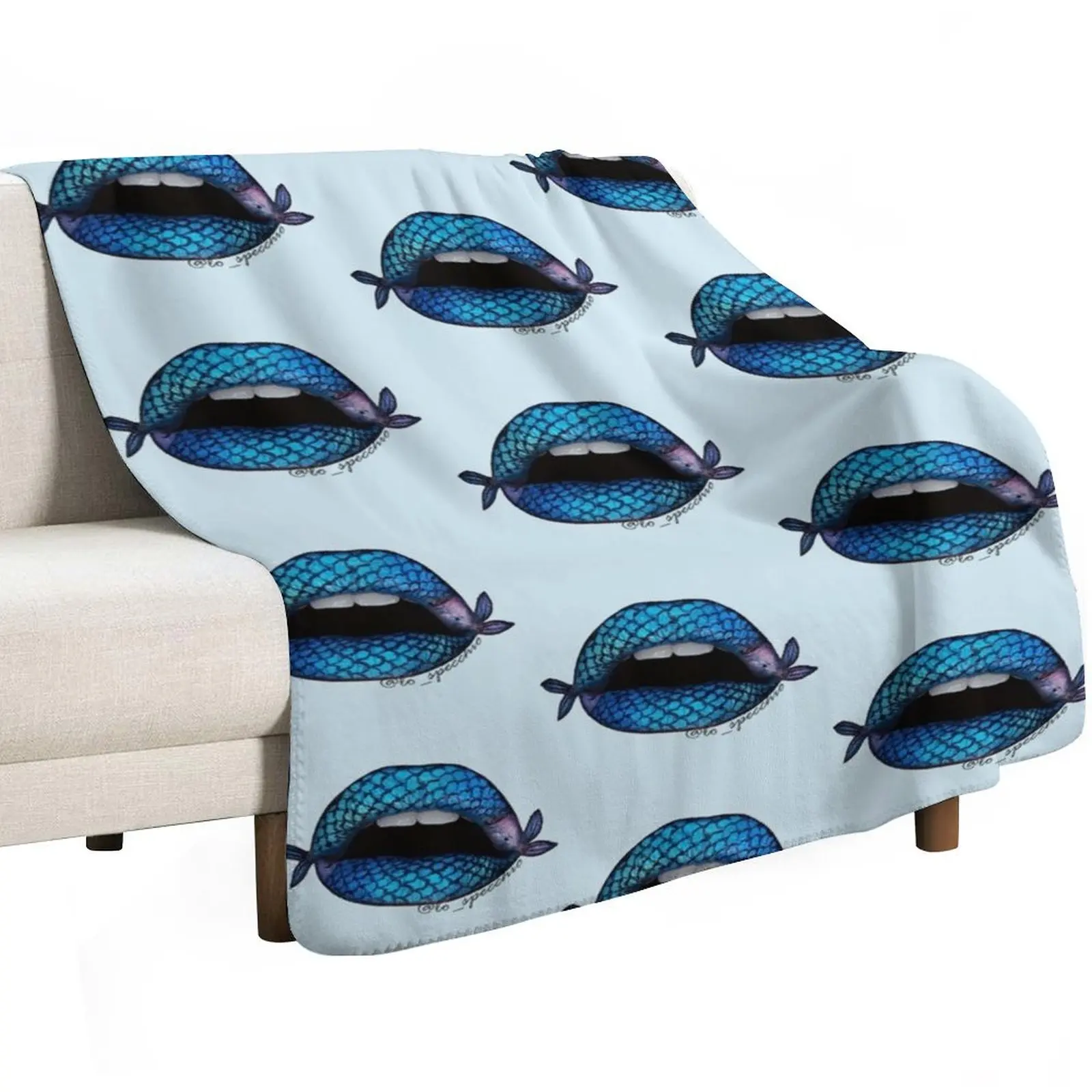 Fishlips - a fish art and a lip art, version two! Throw Blanket anime Weighted Luxury Designer funny gift Blankets