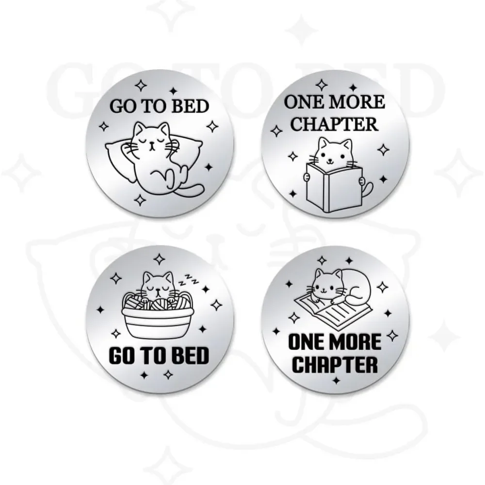 2pcs Funny Destiny Flip Coins GO to Bed Decision One More Chapter Challenge Coin Double-Sided Decision Flip