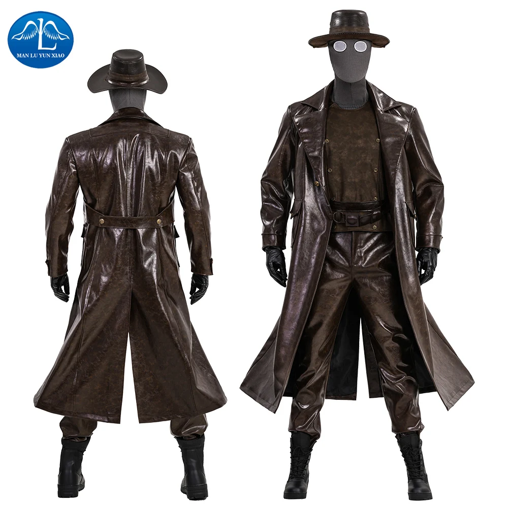 

New Superhero Shadow Spider Noir Cosplay Costume Adult Suit Leather Jacket Halloween Comic Con Outfit Custom Made Costume