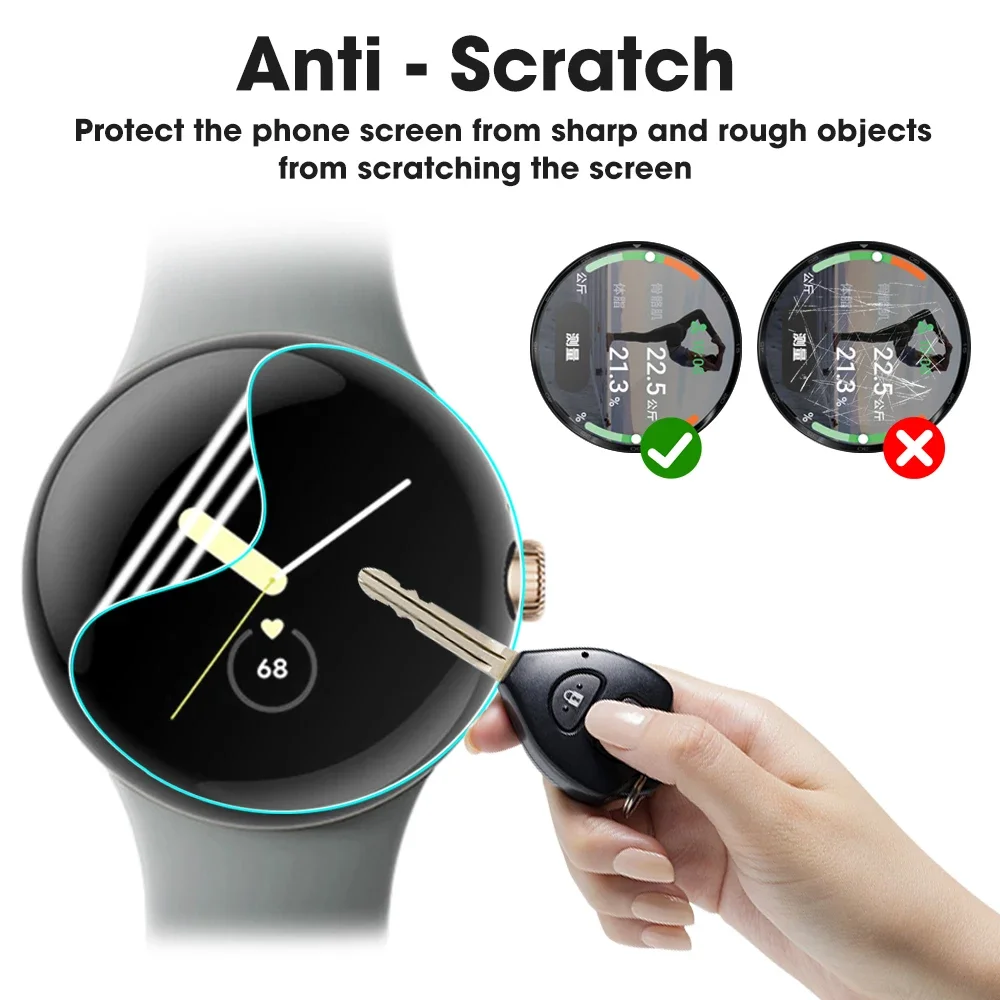 1-10PCS Hydrogel Film For Google Pixel Watch 1/2 Smartwatch Clear Slim Anti-Scratch Soft TPU Screen Protector Films Not Glass