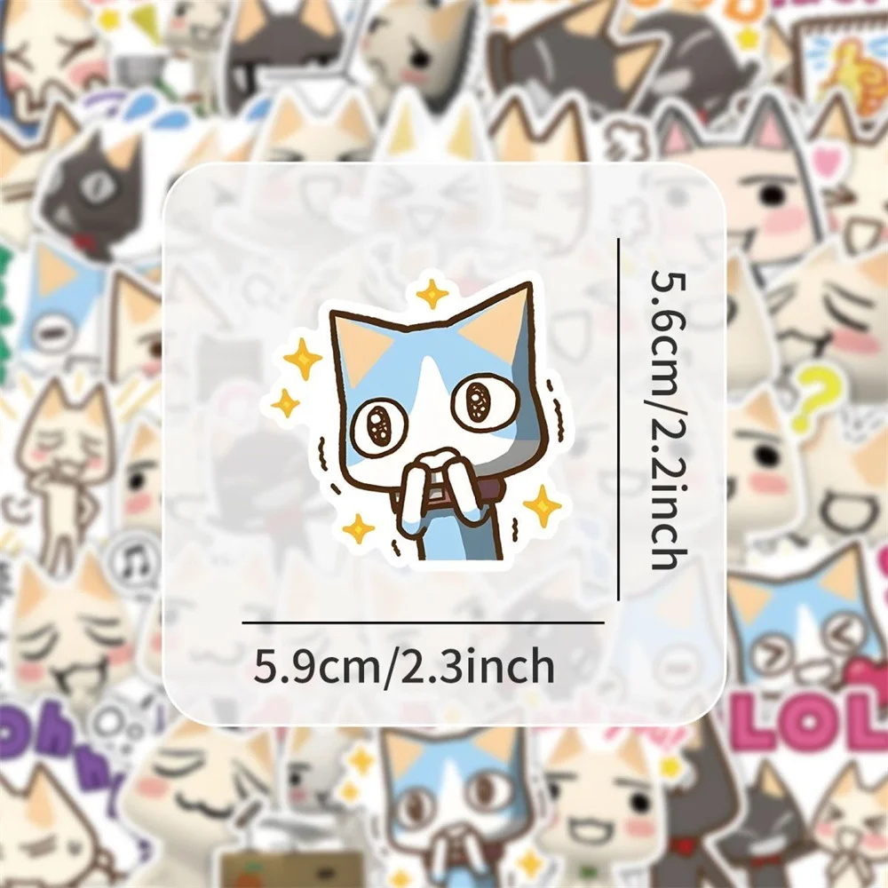 51Pcs Cute Cartoon Toro Inoue Cat Stickers Kawaii Waterproof Graffiti Decals for laptop Guitar Suitcase Skateboard Kids Gift
