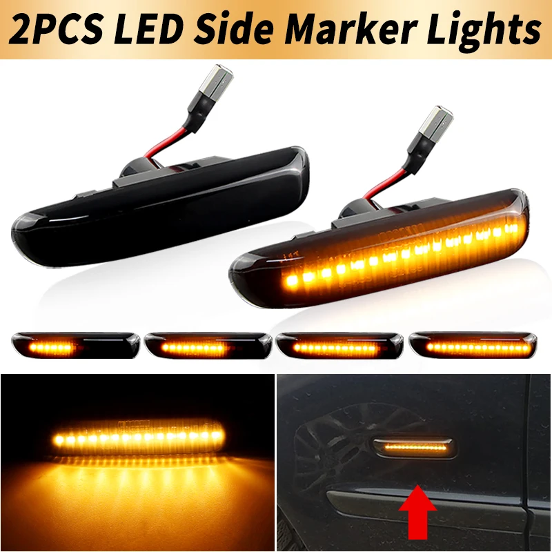 2PCS LED Turn Signal Lights Canbus ​For BMW 3 Series E46 Coupe Convertible 1999-2003 Wagon/Estate 1999-2001 Side Marker Lamps