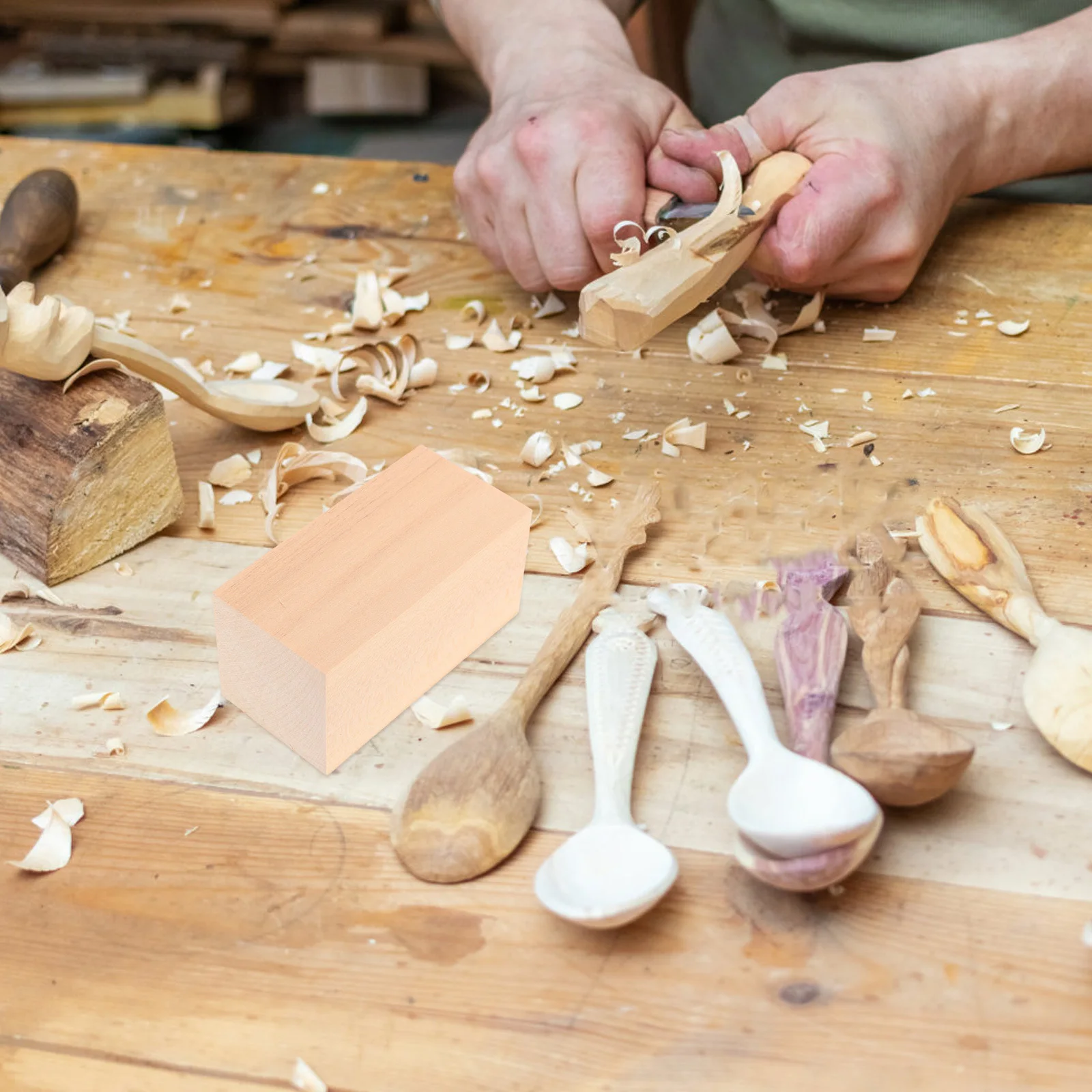 

6pcs Basswood Carving Blocks 4X2X2 Inch Unfinished Wood Craft Material For Diy Projects Rectangle Wooden Blanks For Art Crafts