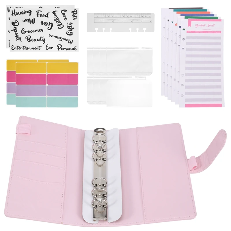

A6 Budget Binder With Zipper Envelopes, Budget Planner Book Money Saving Organizer, Cash Envelopes For Budgeting