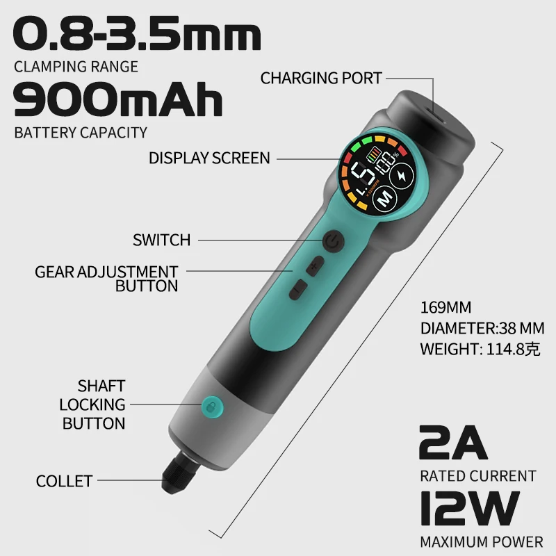 150pcsUSB Rechargeable Cordless Rotary Tool LCD Digital Display Mini Electric Grinder Multi-speed Adjustable Engraver Polisher f