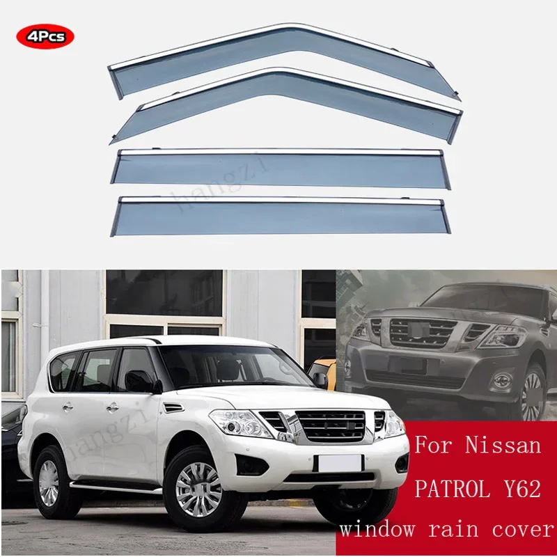 For Nissan PATROL Y62 window visor PATROL Y62 stainless steel side window (awning and visor) 2010-2021edition models