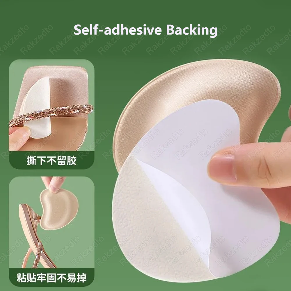 4Pairs Sponge Shoes Pads for Woman High Heels Long Time Standing Pain Relief Insoles Non-Slip Forefoot Pads for Big Shoes Insert image 3