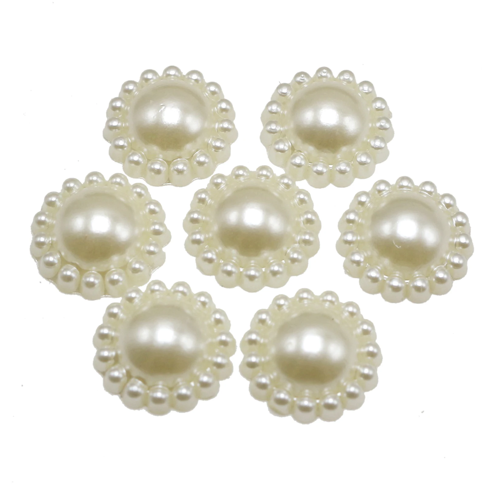 100 Half Pearl Flatback Acrylic Gems Wedding Crafts Table Flower Cabachon 12mm