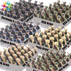 Kinderspiel zeug ww2 Militär armee Bausteine uns Sowjet China UK Soldaten Mini Action figuren Spielzeug für Jungen Weihnachts geschenke