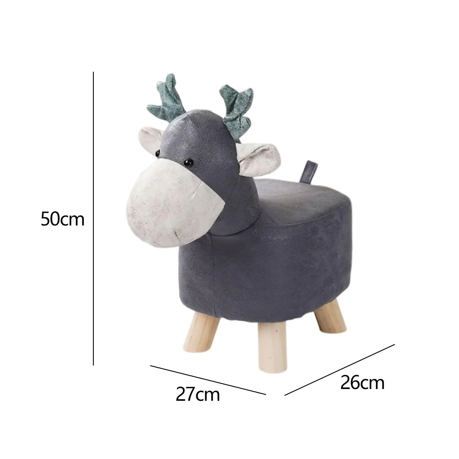 Animal Footstool Footrest Ottoman Room Decor Deer Bench for Living Room, Porch, Playroom