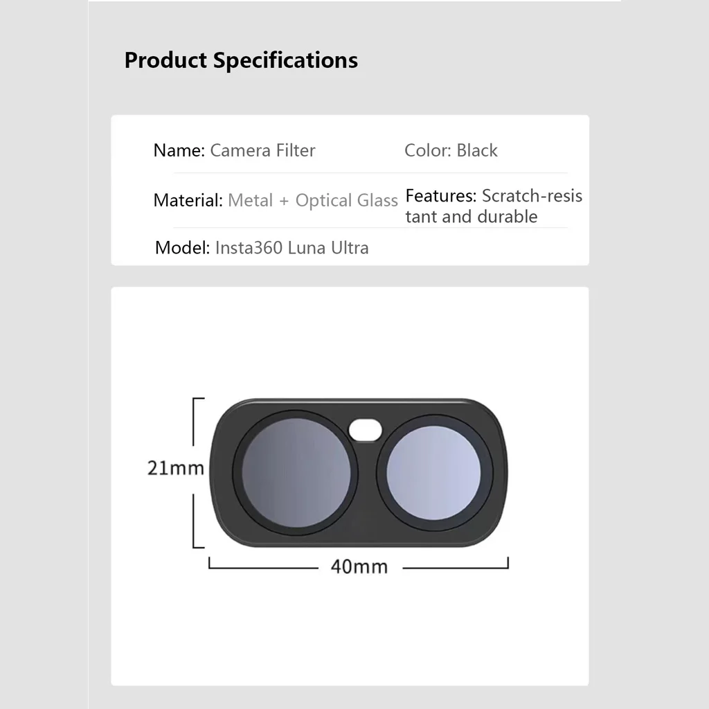 ND8 ND16 UV CPL 1/4 Black Mist Objektivfilter Magnetischer Objektivfilter für Insta360 Luna Ultra Vlog Handheld Gimbal Action-Kamera-Objektiv – Detail 7
