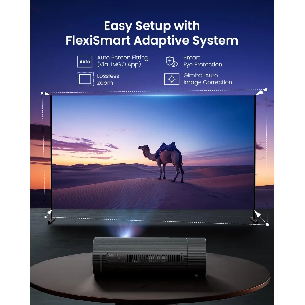 جهاز عرض Gimbal دوار جديد للزجاجة، بطارية 4.5 ساعة، جهاز عرض خارجي ذكي ومحمول، 1080P FHD، 420 لومن ISO