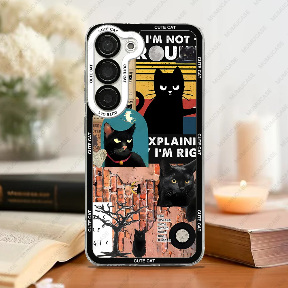 Cute and funny cat collage Phone Case For Samsung Galaxy S25 S20 S21 S22 S23 S24 FE Plus Ultra A54 A53 A52 A34 5G TPU Cover