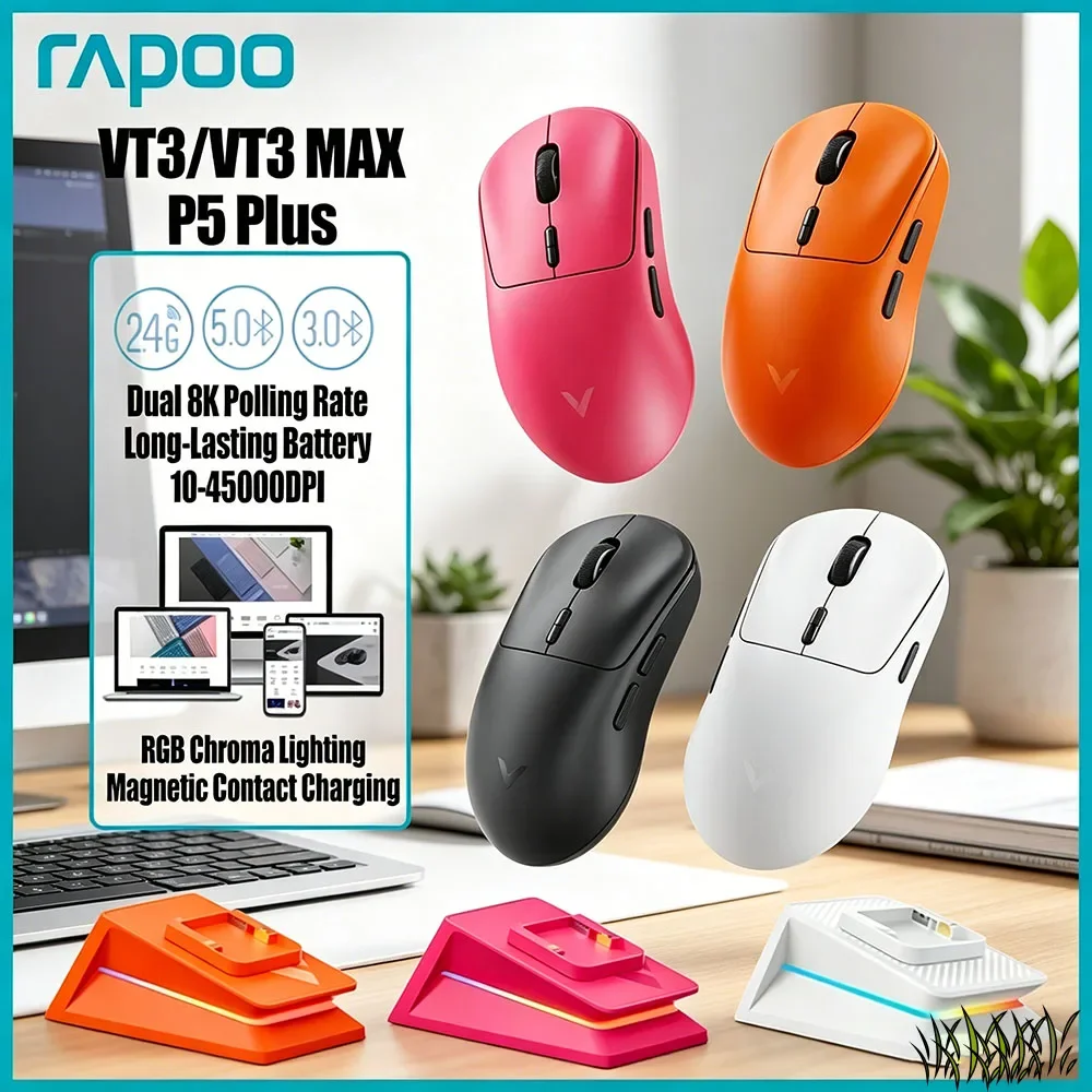 

Esports Grade Rapoo VT3 MAX P5 Plus Wireless Gaming Mouse True 8K Polling Rate Macro Support