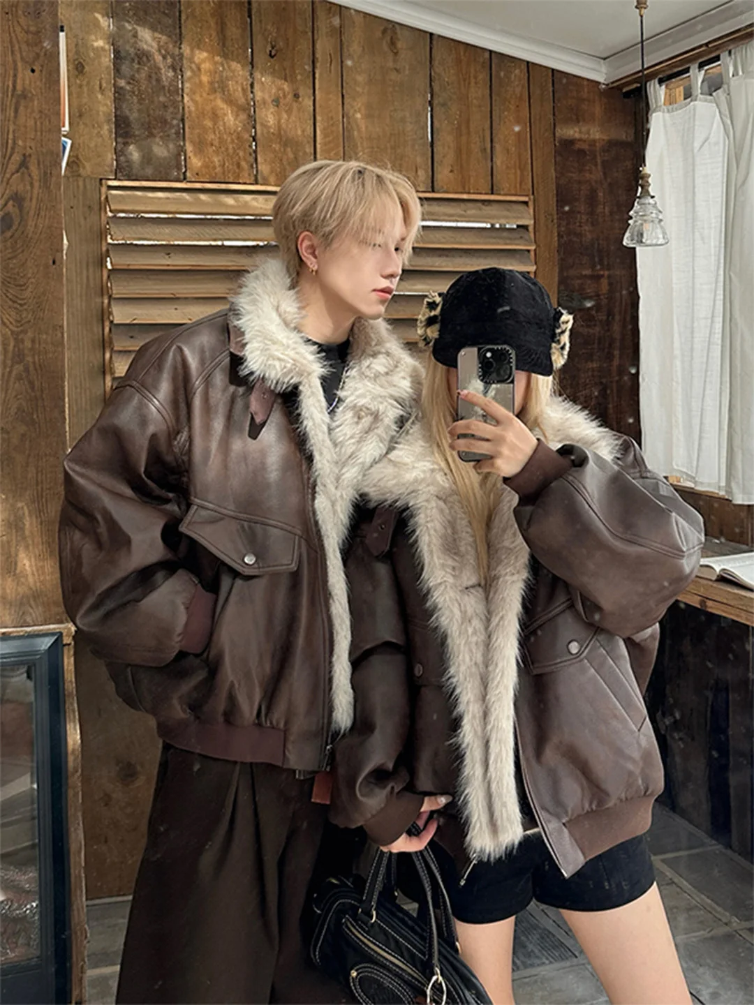 

Американское ретро-пальто для мужчин: утепленная зимняя куртка из хлопка с меховым воротником, кожаная верхняя одежда Mountain Eagle, теплая и стильная